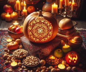 تزئین کدو تنبل برای شب یلدا