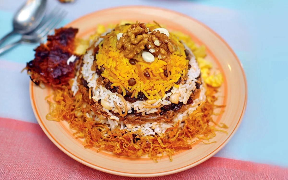 رشته پلو - غذای رژیمی بدون گوشت