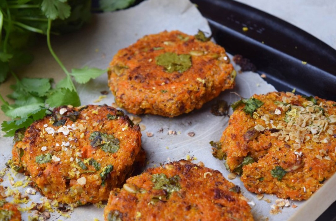 کتلت کینوا - غذای بدون نان برای شام