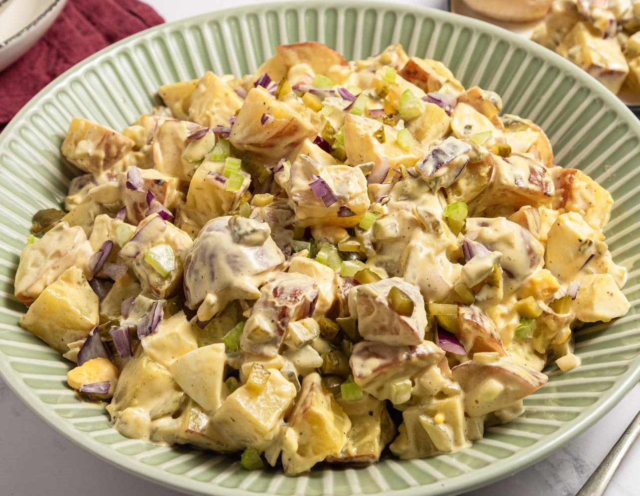 سالاد سیب زمینی با ماست - طرز تهیه سالاد سیب زمینی رژیمی