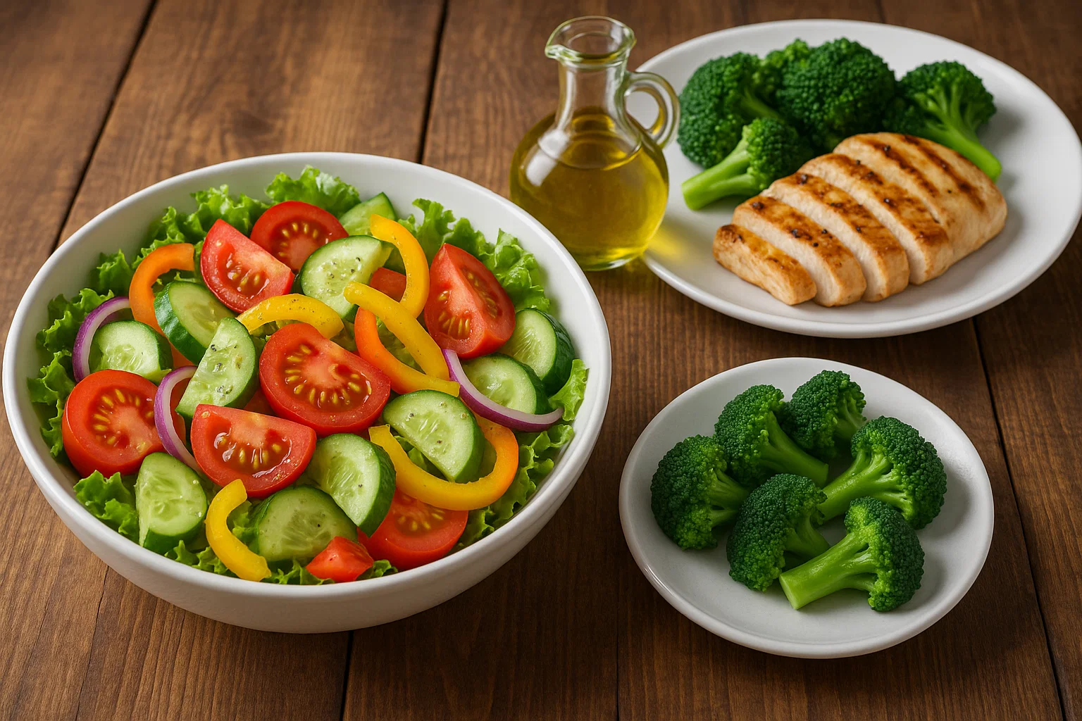 سالاد رژیمی و مرغ گریل