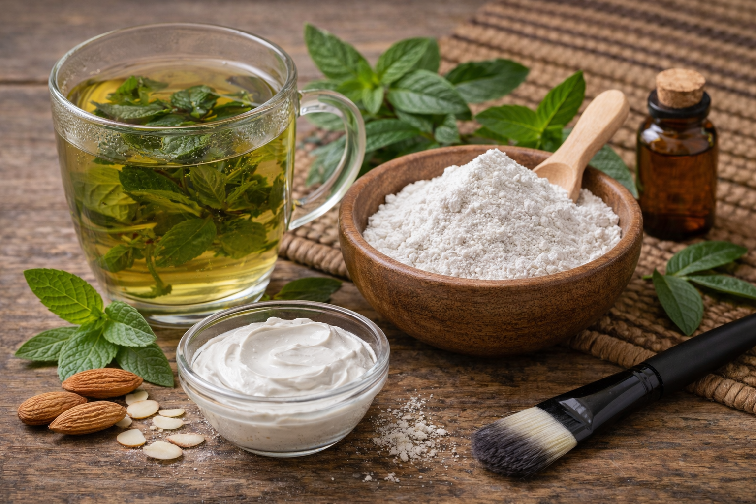 ماسک خاک رس و آب پونه