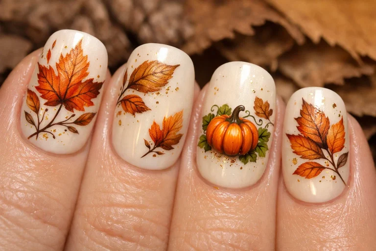 طرح ناخن پاییزی