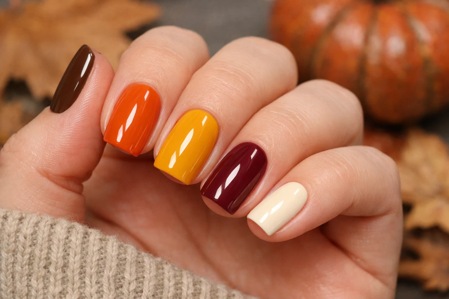 طرح ناخن پاییزی