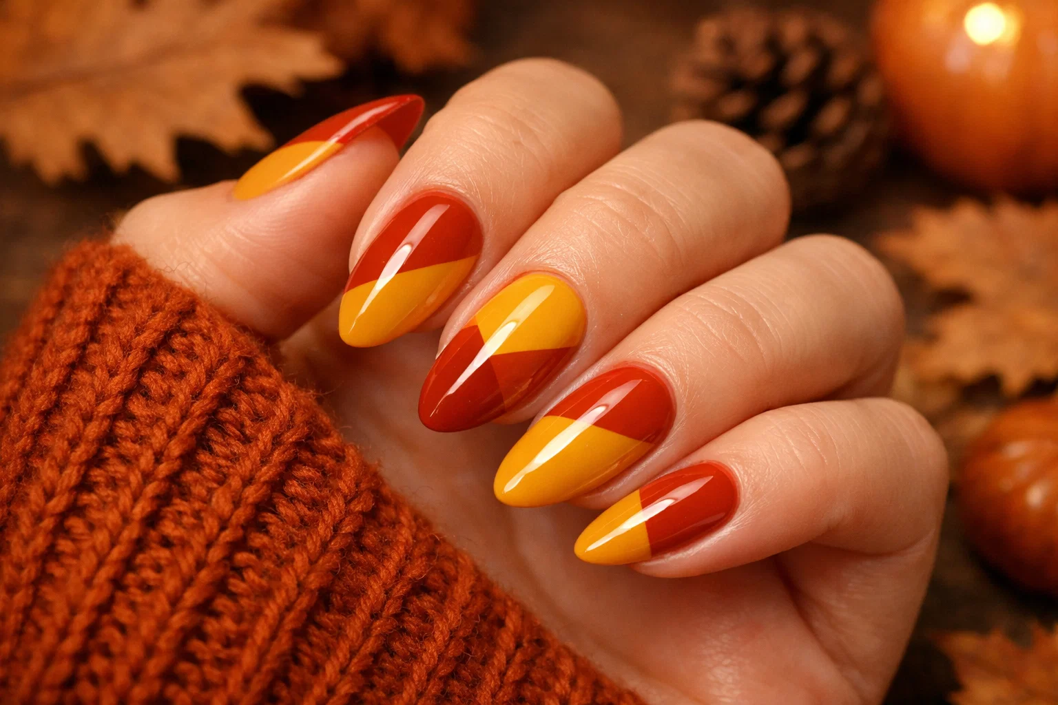 مدل ناخن پاییزی کلاسیک